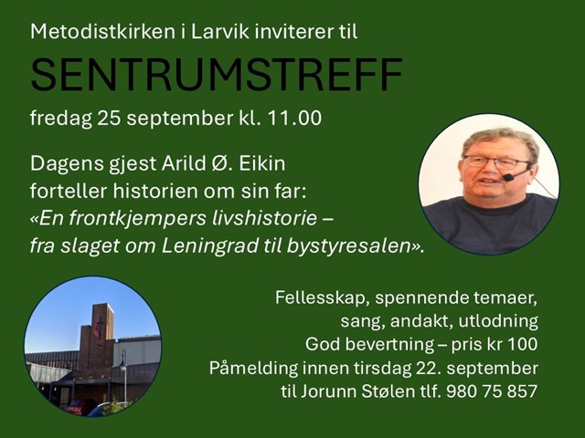 Sentrumstreff 25.september kl.11.00